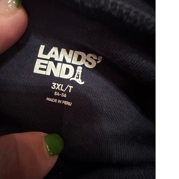 Lands' End Men's Super T Cotton Mock Turtleneck Blue Long Sleeve Shirt 3XL/T - Picture 7 of 9